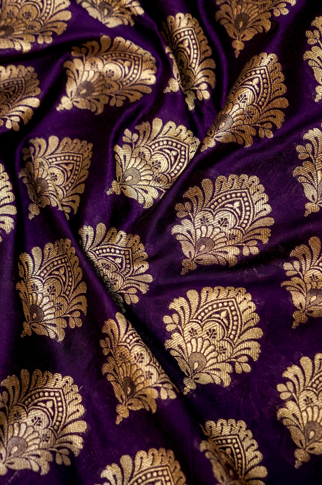 Dark Purple Modal Silk Unstitched Suit Set with Meenakari Zari Thread Weave View 5