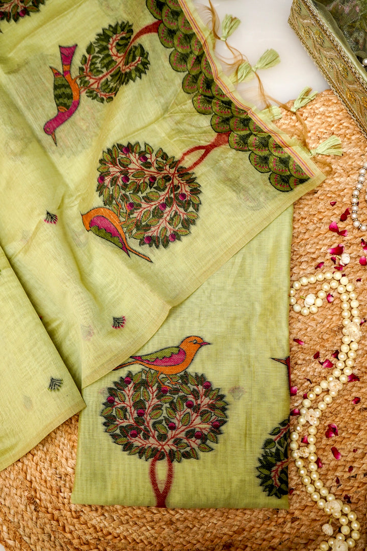 Meadow Bloom Cotton Unstitched Suit Set