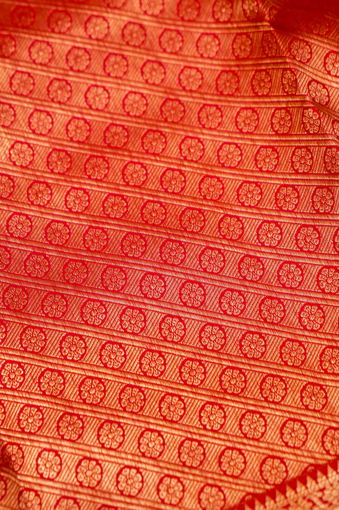 Crimson Kanjivaram Silk Saree with Classic South Silk Brocade Weave View 5