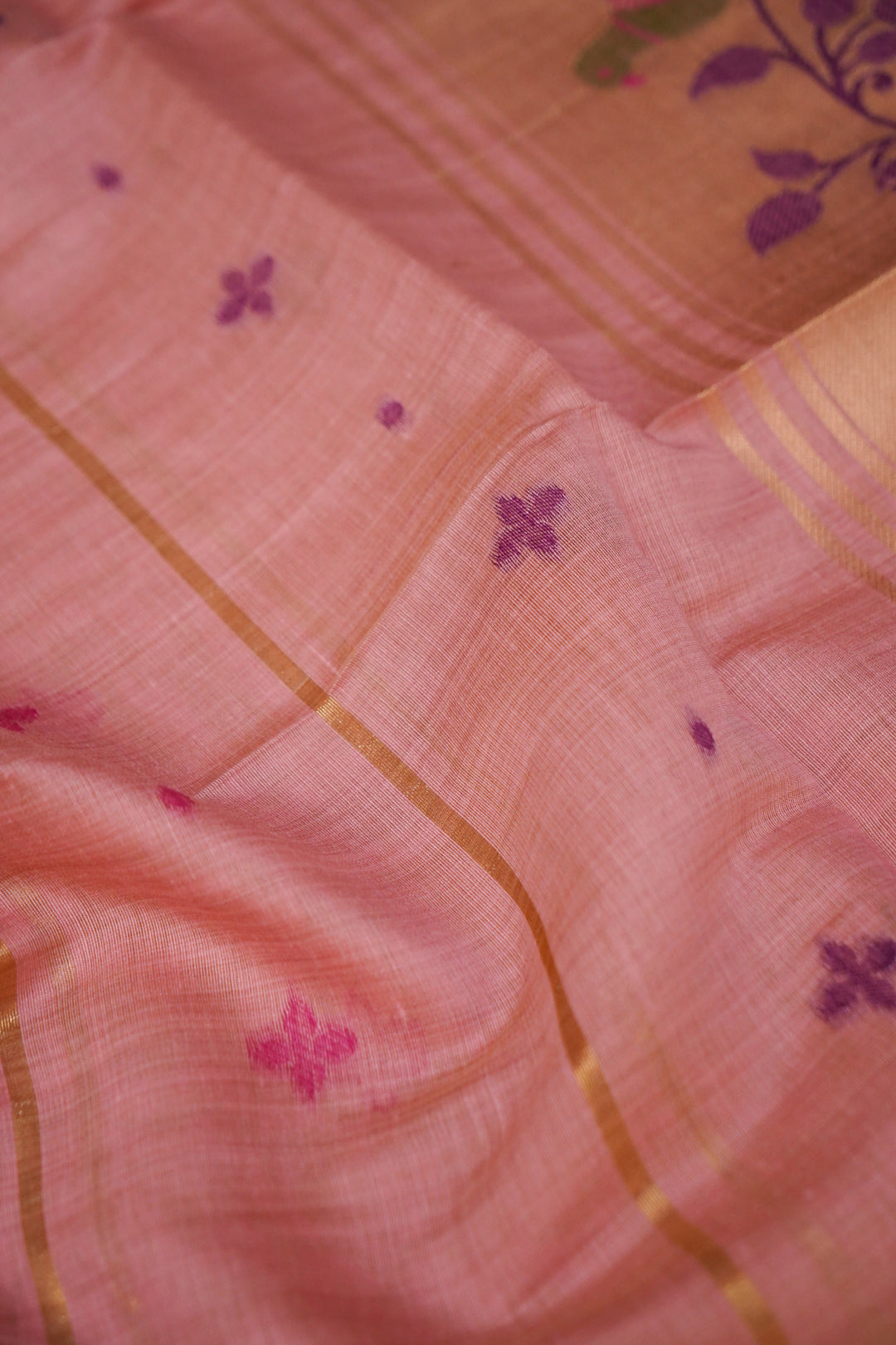 Royal Pastel Pink Meenakari Elegance Cotton Silk Suit Set