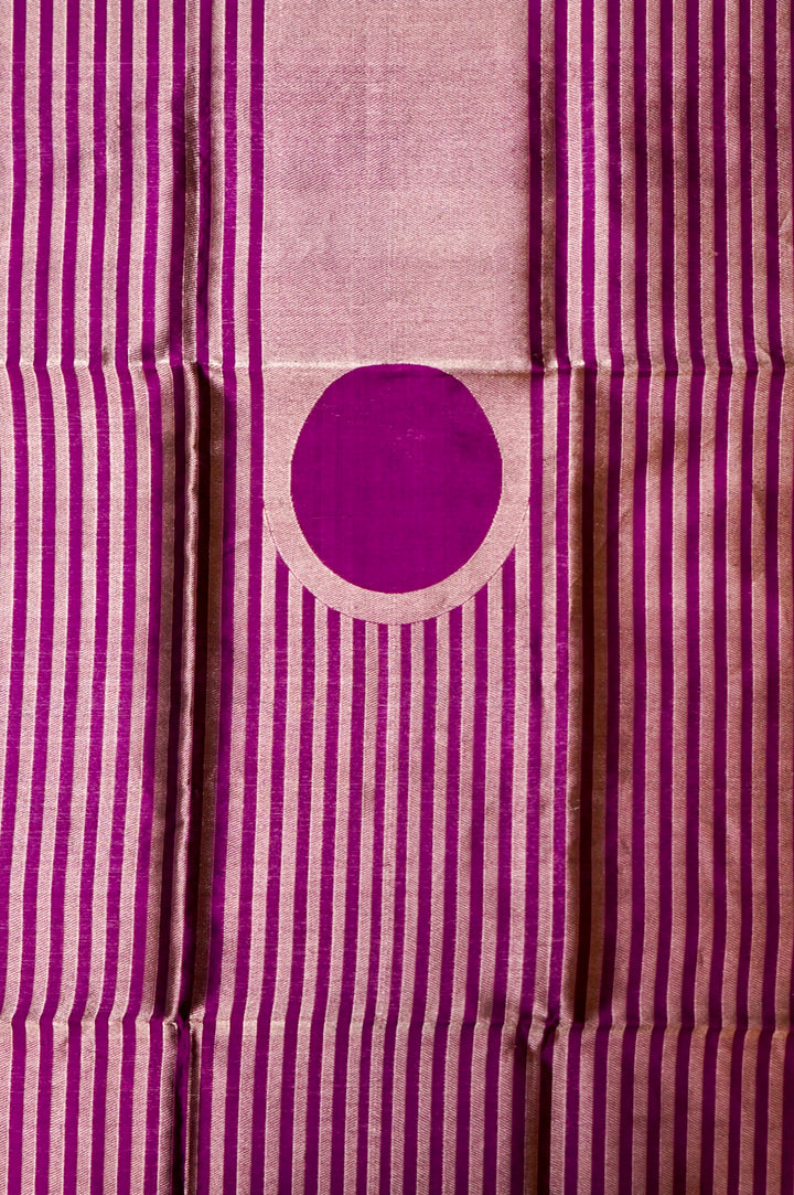 Elegant Purple Katan Silk Cord Set with Zari Woven Strip Neck Design View 3