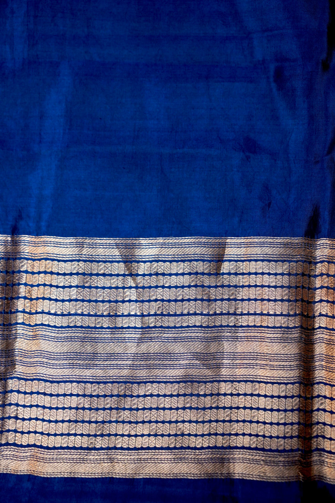 Pure Katan Silk Co-Ord Set Fabric – Peacock Regal Jaal Weave | Royal Dark Blue