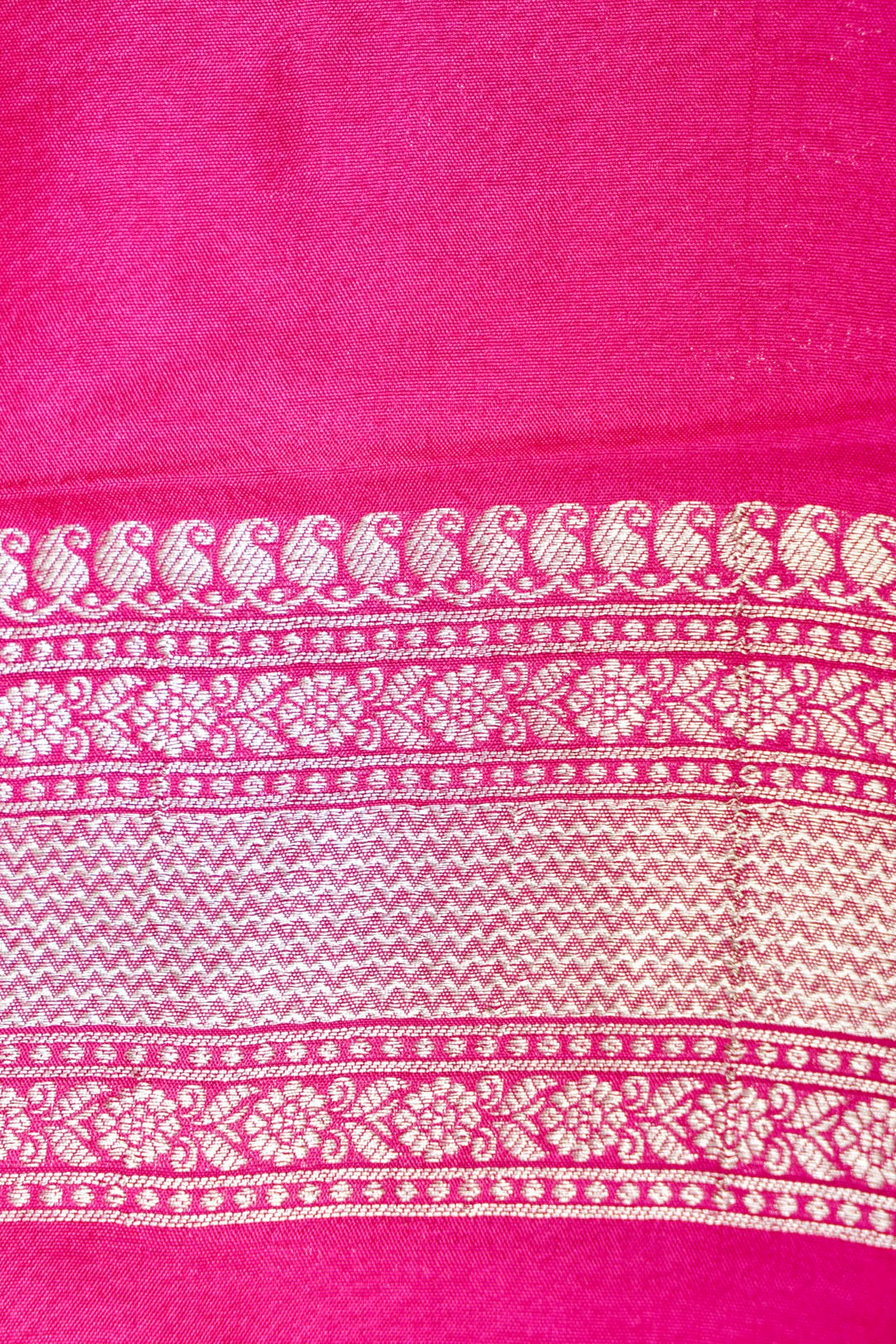 Pink Banarasi Soft Silk Bridal Saree with Meenakari Stripes