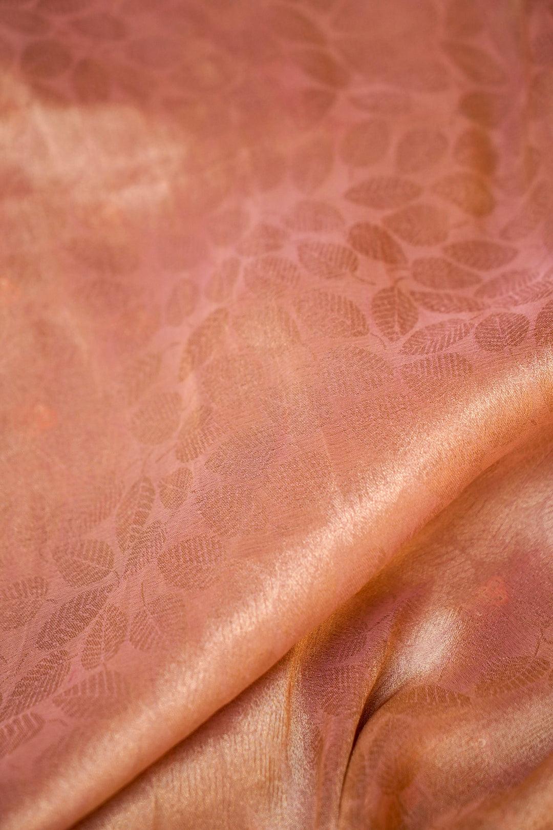 Designer Powder Pink Tissue Silk Multicolour Meenakari Embroidery Saree View 5