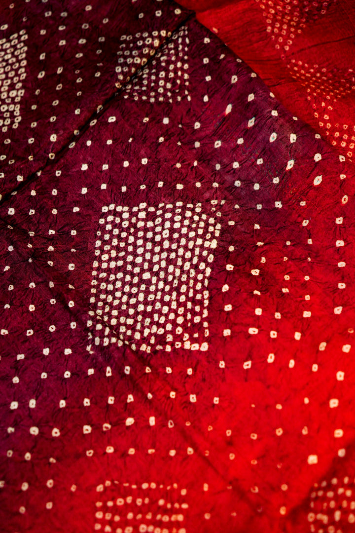 Elegant Kalamkari and Bandhej Printed Silk Saree