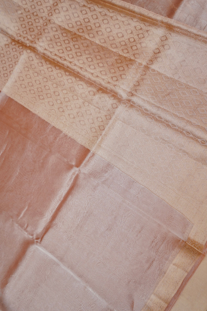 Rose Gold Radiance Pure Tissue Silk Banarasi Saree View 2