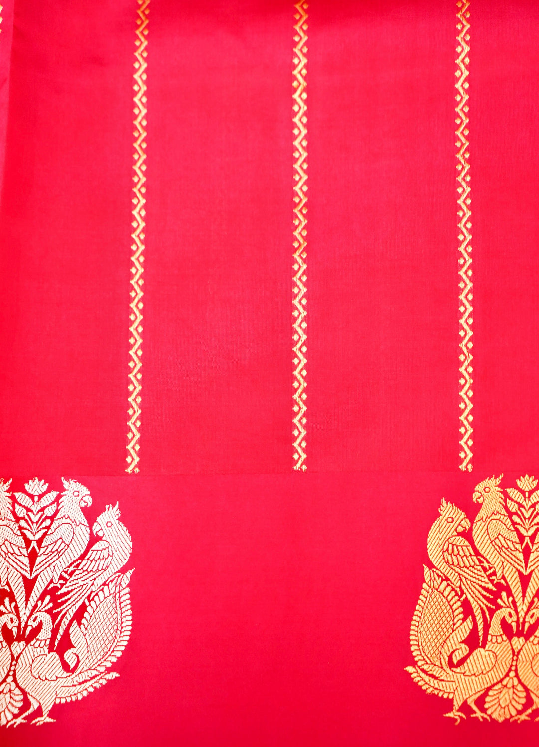 Handwoven Bridal Banarasi Pink Pure Katan Silk Birds Motif Saree