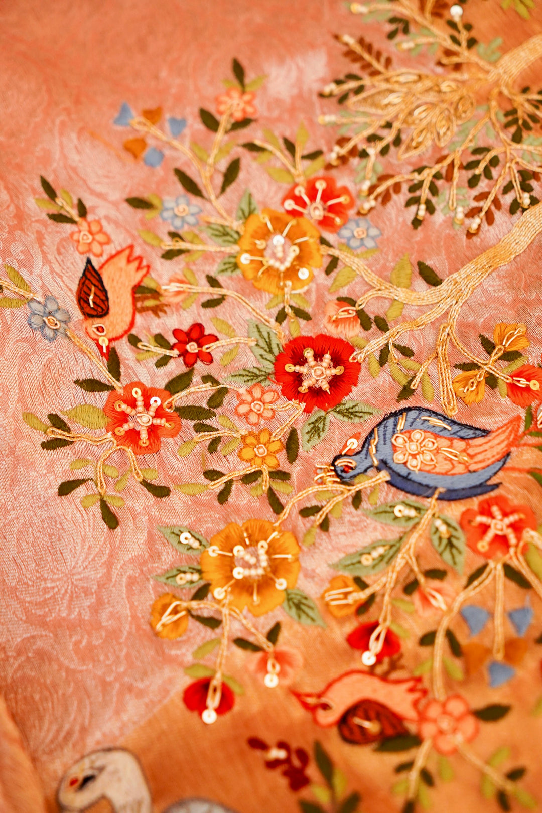 Pink Banarasi Soft Silk Brocade Saree with Meenakari Zardozi | Pichwai Raas Krishna Leela Inspired