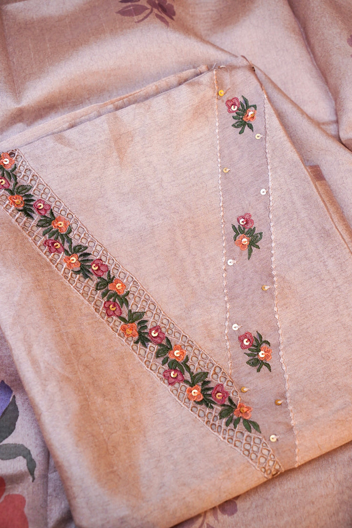 Lavender Banarasi Chanderi Tussar Silk Suit Set