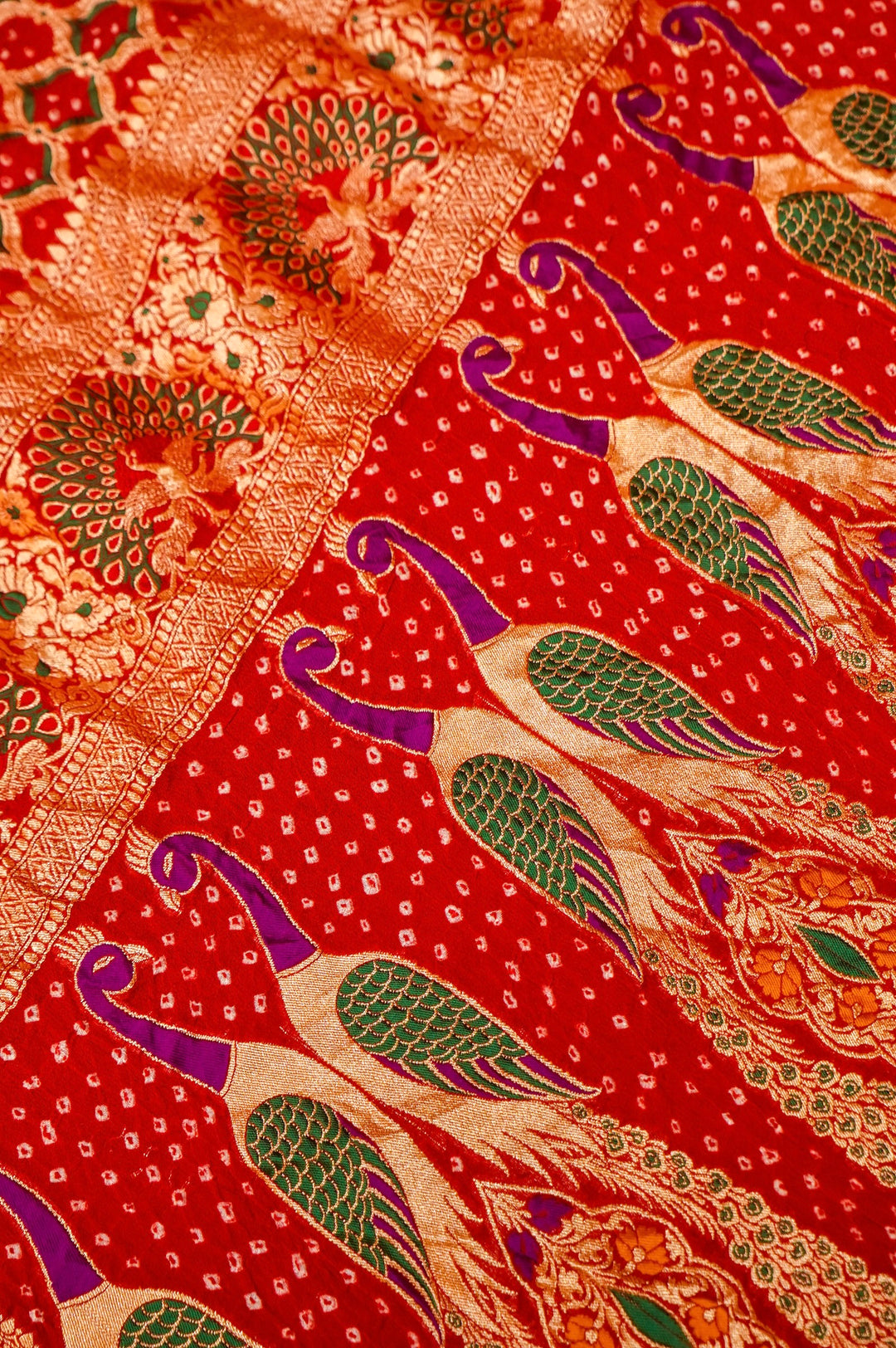 Handwoven Meenakari Pure Khaddi Georgette Kimkhwab Saree View 3