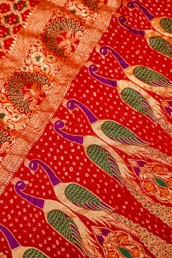 Handwoven Meenakari Pure Khaddi Georgette Kimkhwab Saree View 3