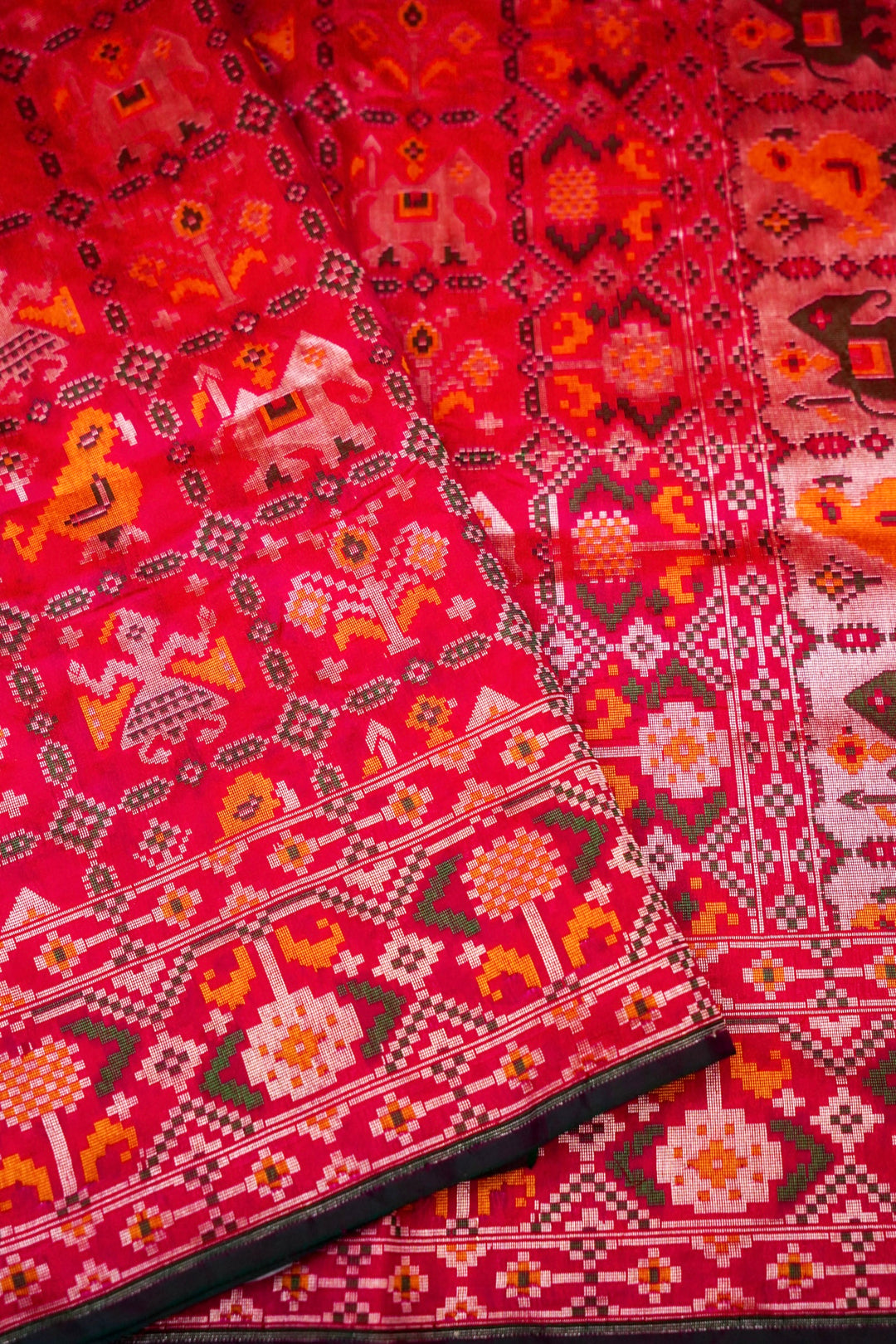 Regal Pink Handwoven Banarasi Katan Silk Patola Saree Bridal Elegance in Pure Tradition