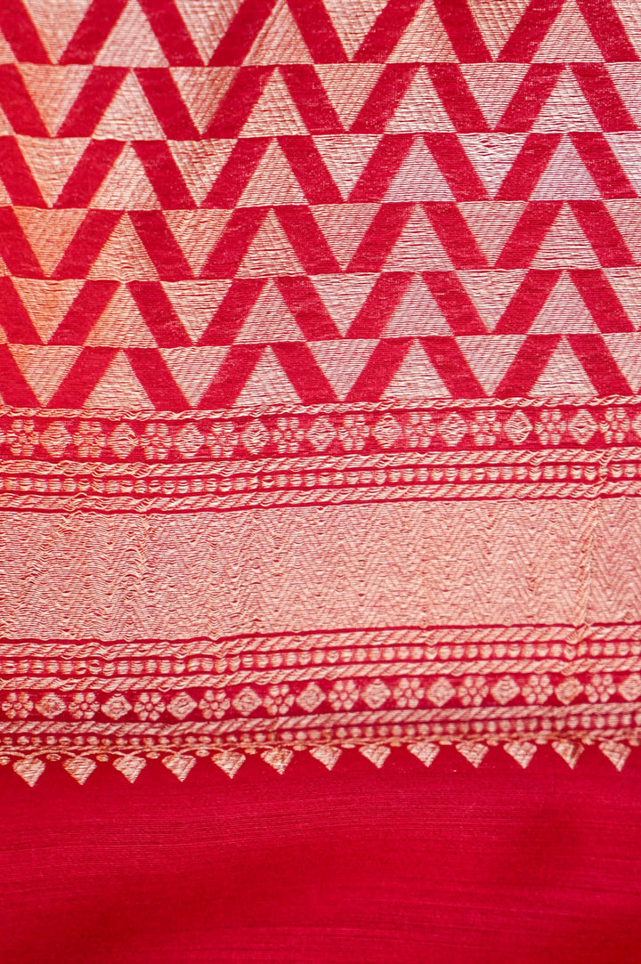 Pink Pure Banarasi Katan Silk Saree with Stripes & Shibori Weaving