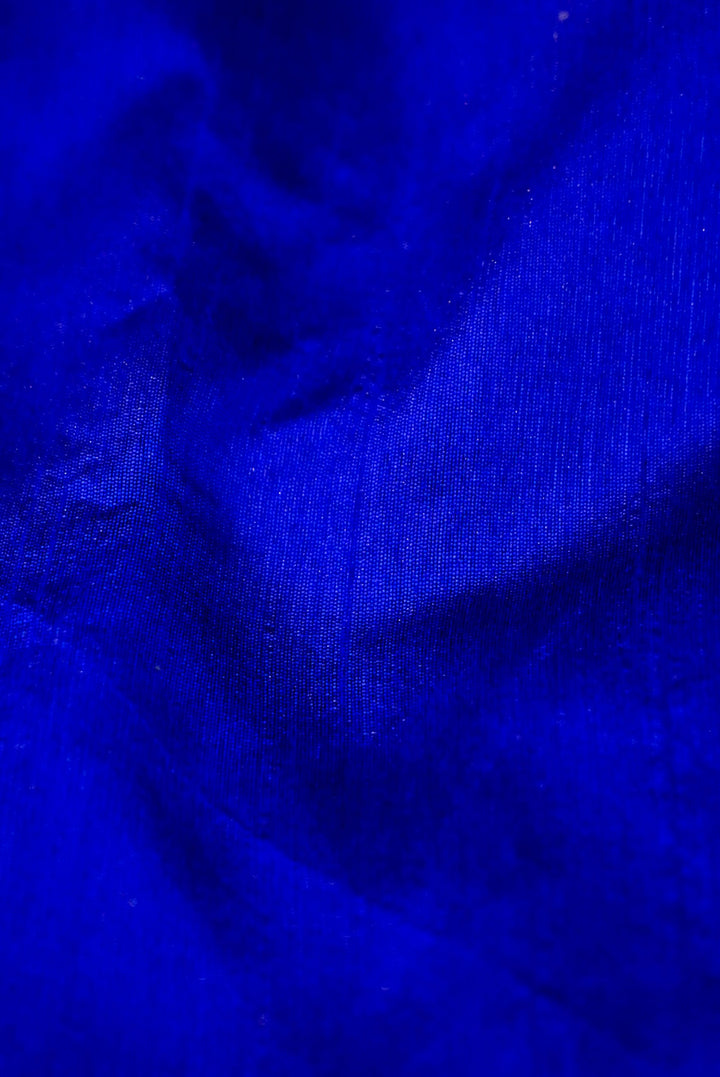 Royal Blue Handloom Raw Silk Suit with Organza Dupatta