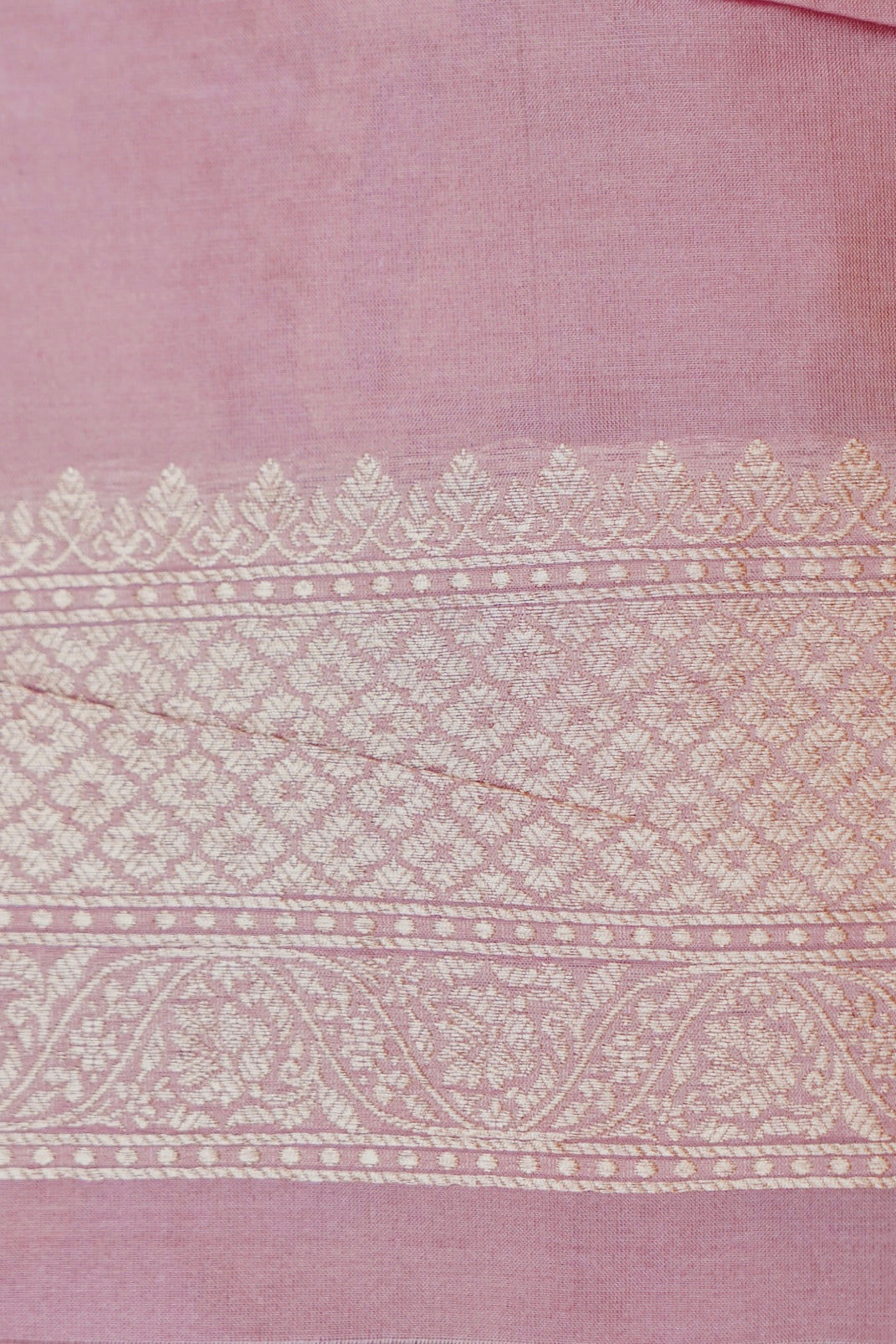 Dusty Rose Jangla Handwoven Meenakari Katan Silk Saree View 7