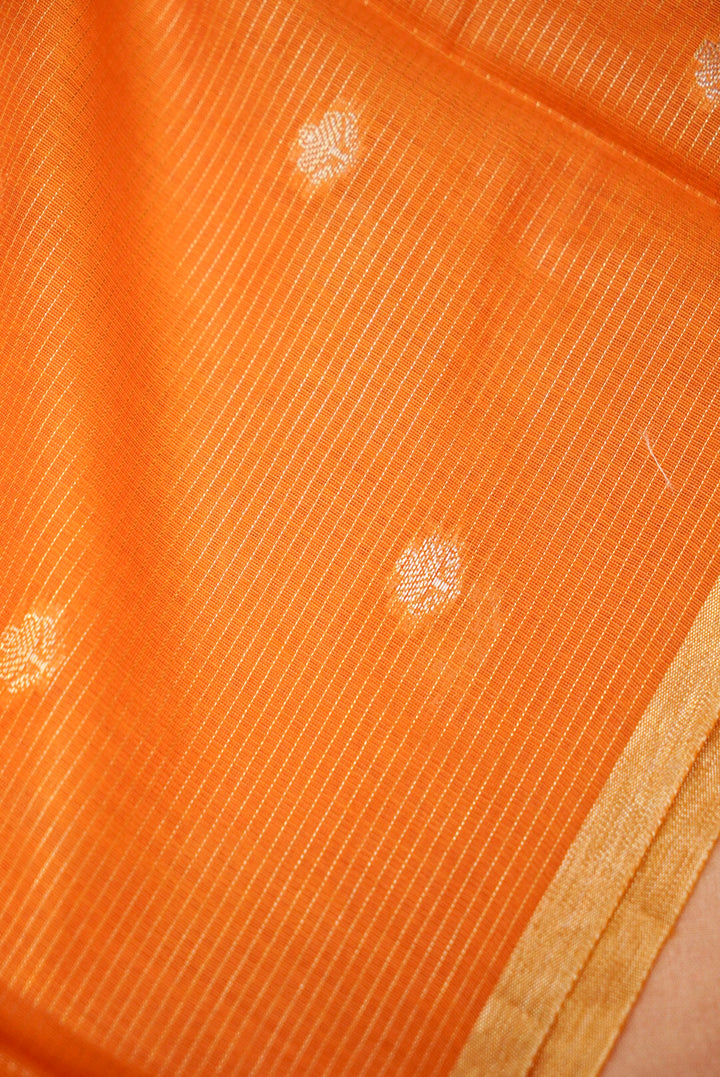 Orange Pure Banarasi Chanderi Silk Haldi Suit with Zardozi Embroidery