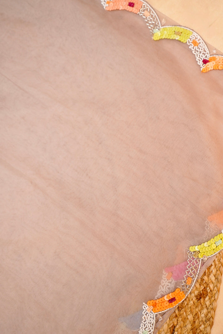 Perfect Carnival Organza Saree with Multicolour Embroidered Blouse View 2
