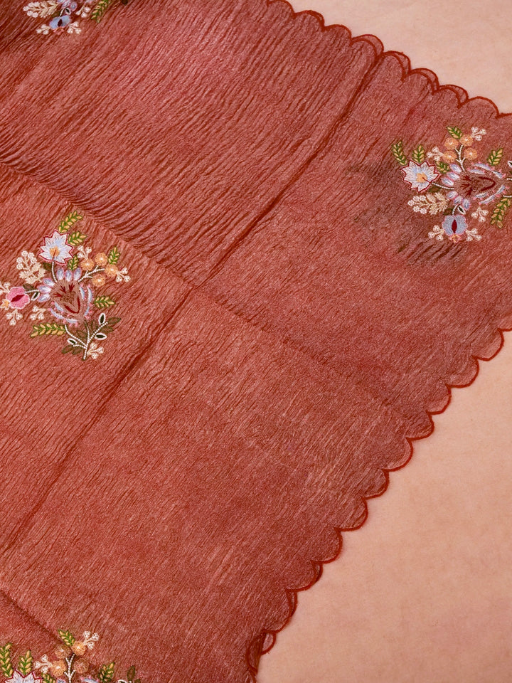 Anamika Khanna Inspired Pure Crush Tissue Silk Suit with Resham Meenakari Embroidery View 2