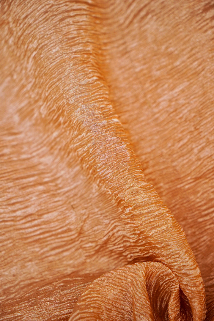Handwoven Banarasi Golden Crush Tissue Silk Fabric