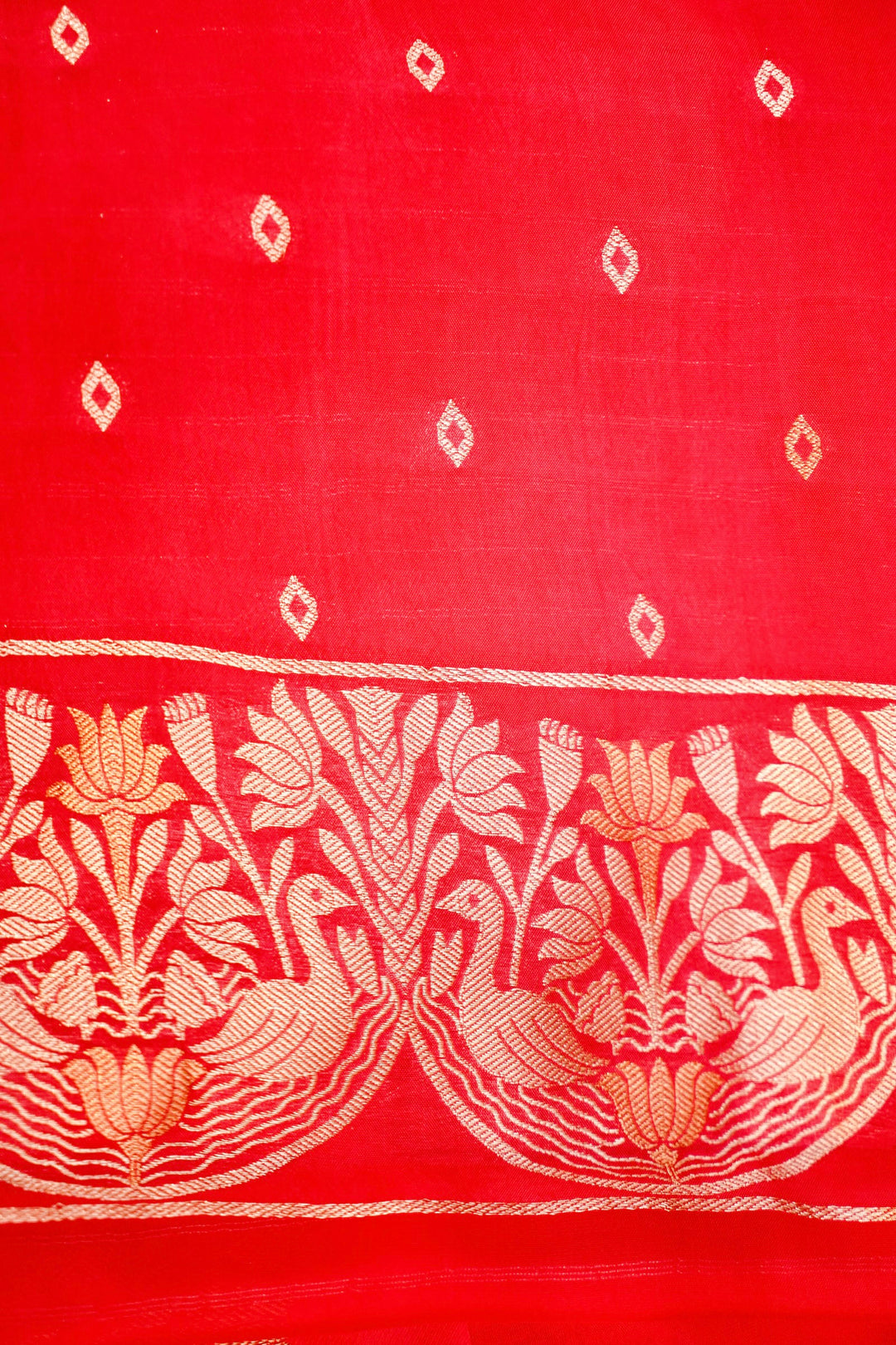 Royal Pink Bridal Sonaroopa Muslin Organza Wedding Wear Saree