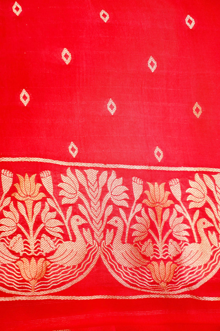 Royal Pink Bridal Sonaroopa Muslin Organza Wedding Wear Saree