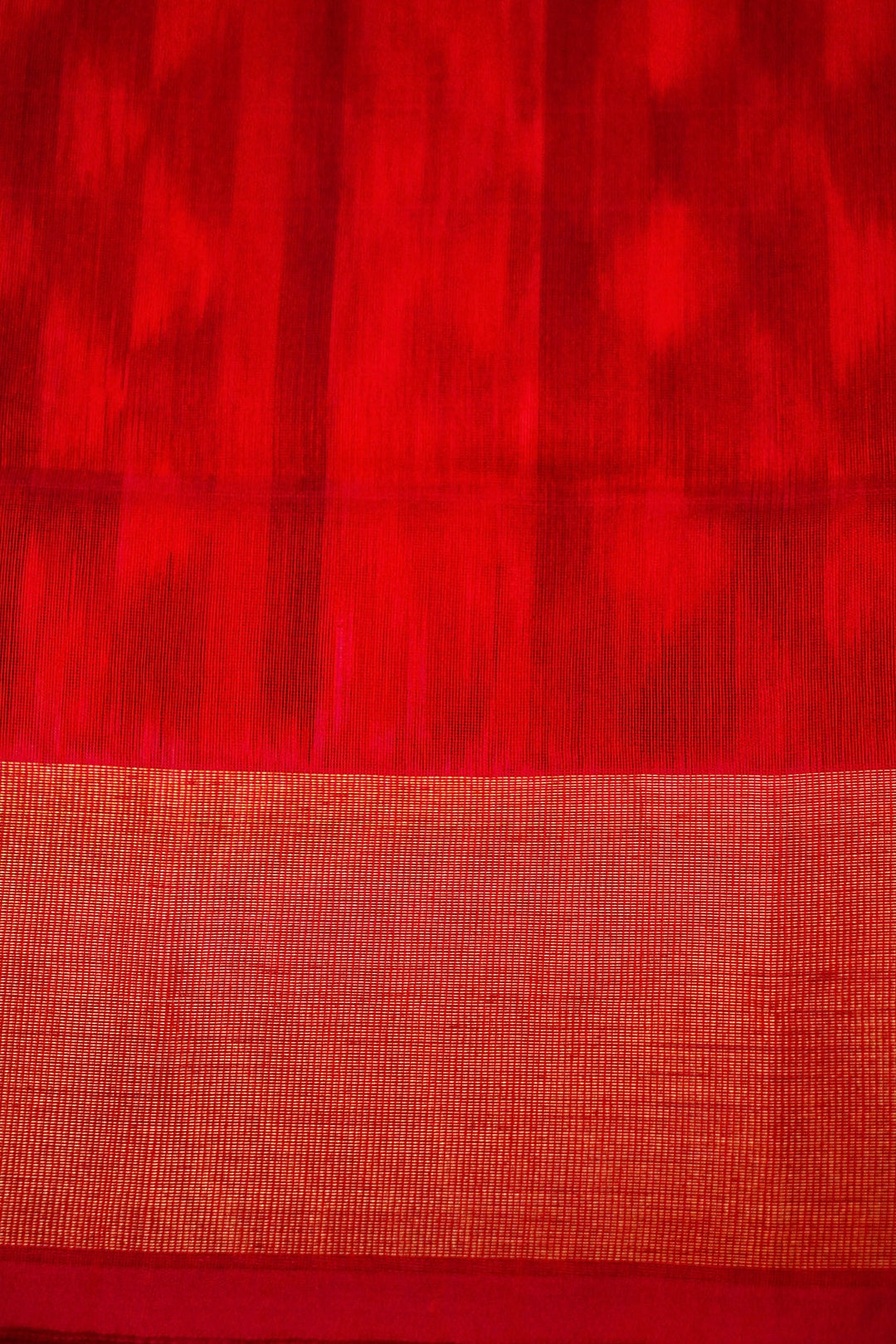 Red Patola Cotton Silk Saree with Printed Geometric Design