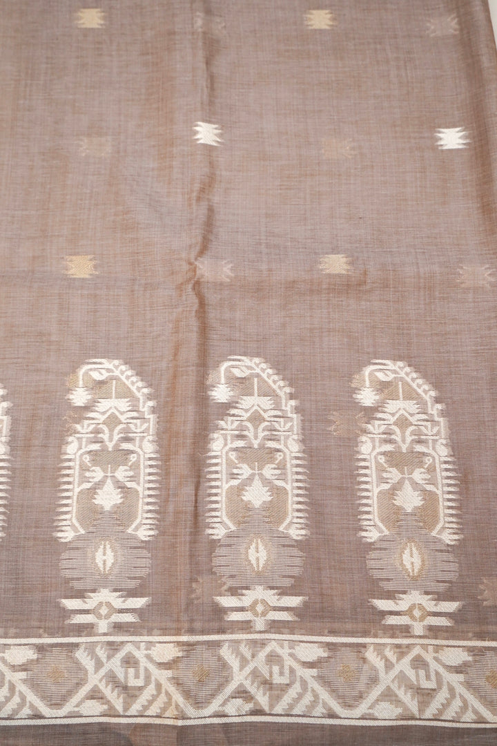 Elegant Mauve Taupe Traditional Meenakari Cotton Silk Suit Set