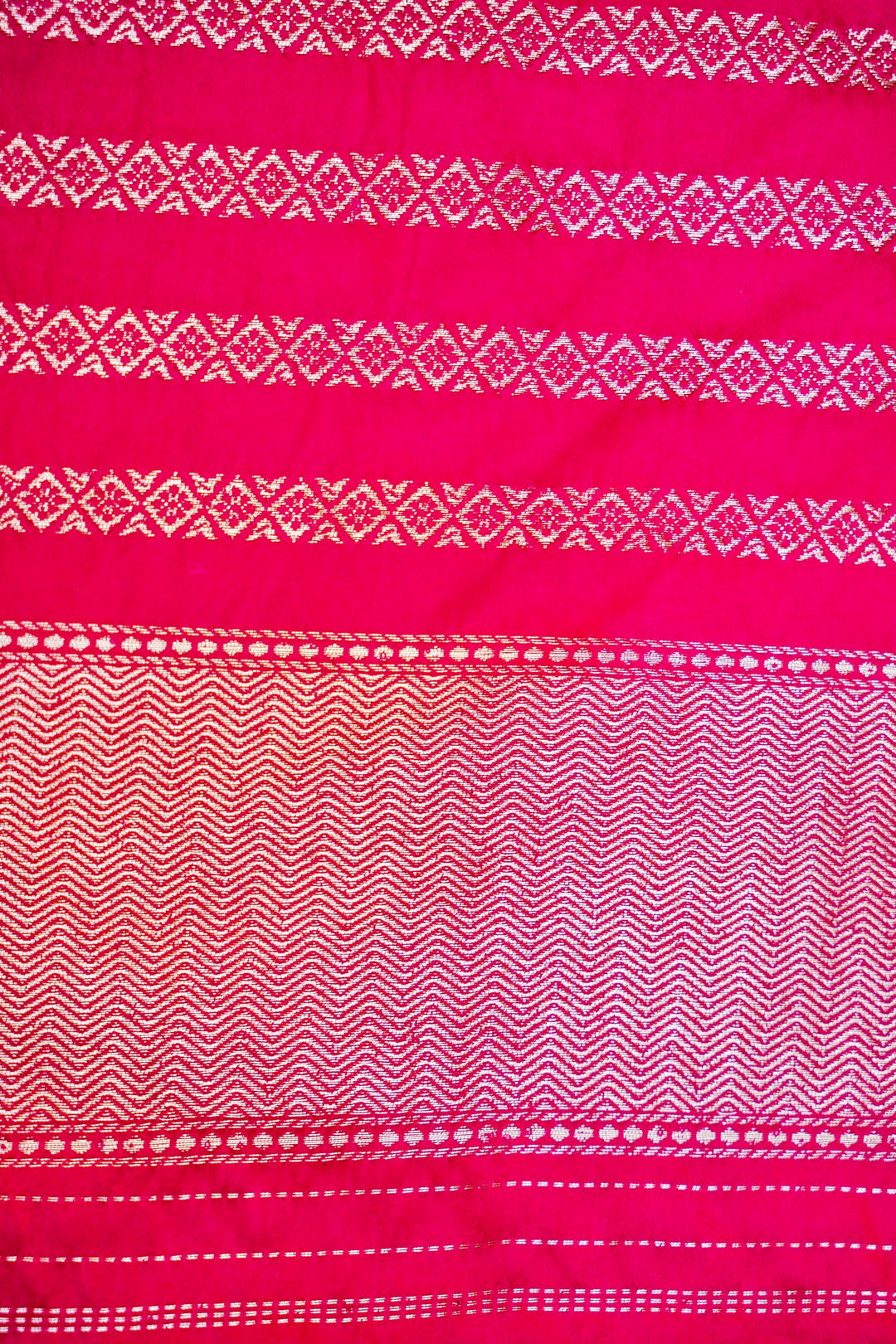 Divine Charm in Pink Banarasi Mashru Silk Saree with Golden Zari Nandi Motif