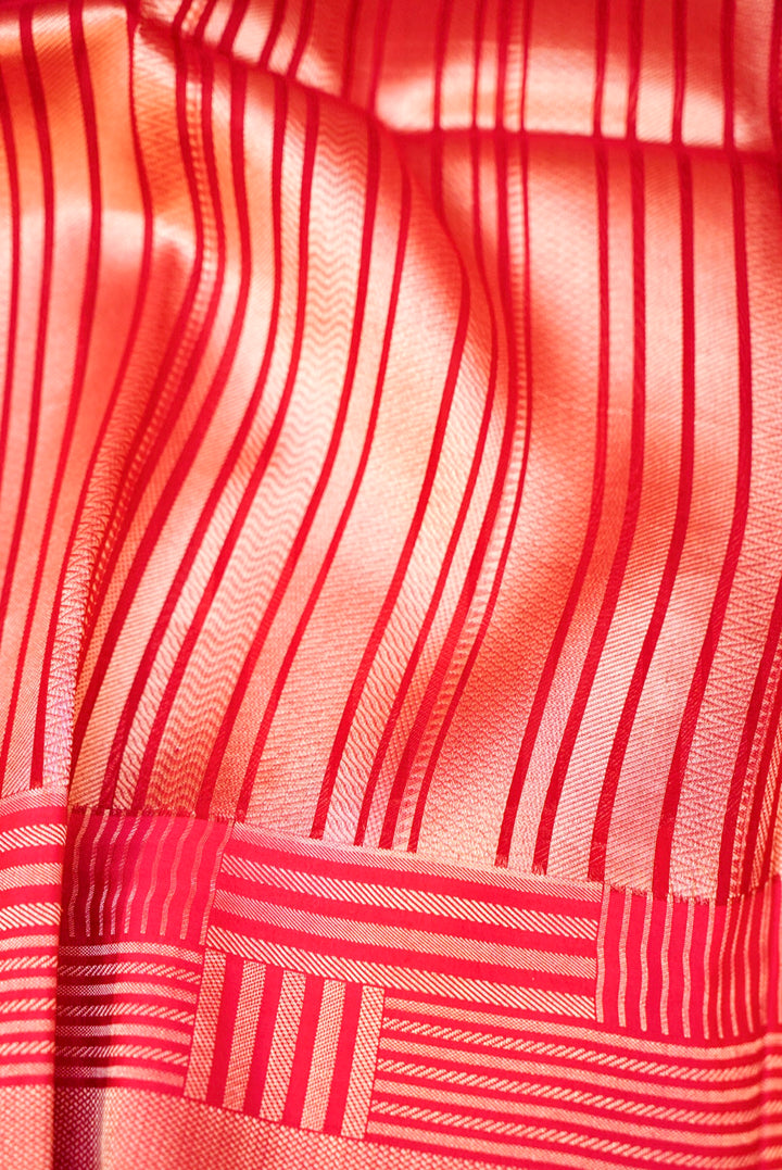 Pink Pure Organza Silk Saree with Brocade Organza Body and Silk Border