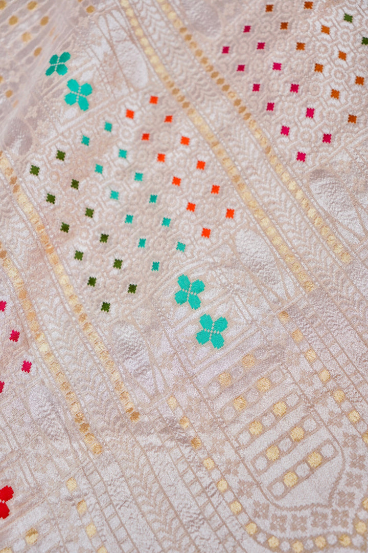 Handwoven Banarasi Pure Tussar Georgette Saree a Unique Artistic Design
