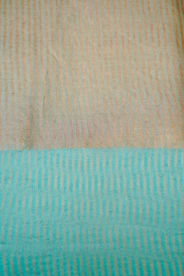 Aqua Serenity Pure Handloom Tissue Silk Saree View 6