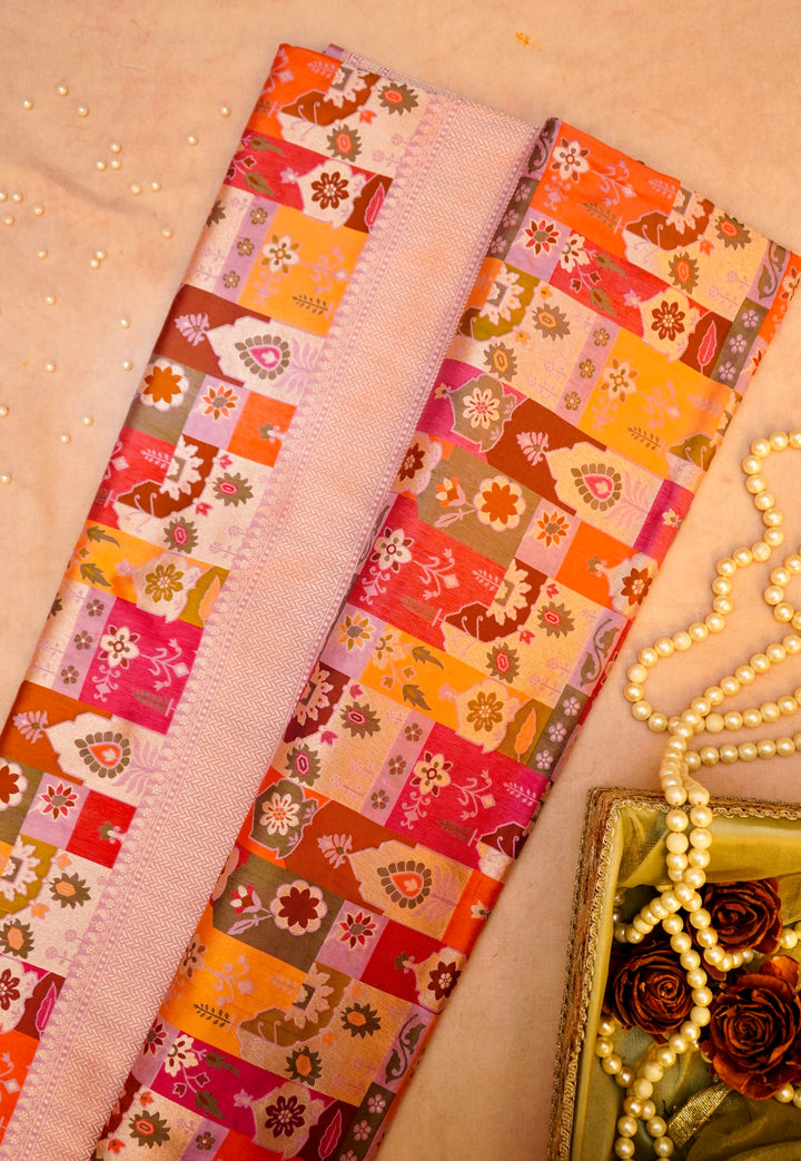 Rangrekha – Handwoven Rangkat Banarasi Pure Katan Silk Saree