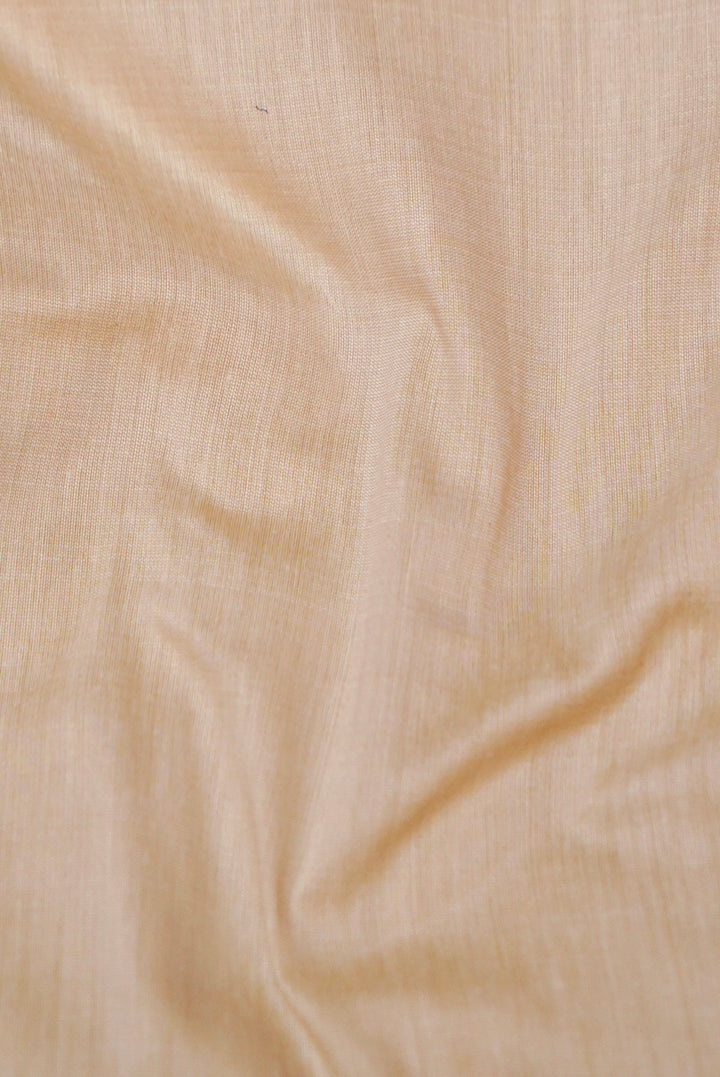 Beige Gold Chanderi Tussar Silk Suit with Thread Embroidery and Parsi Work