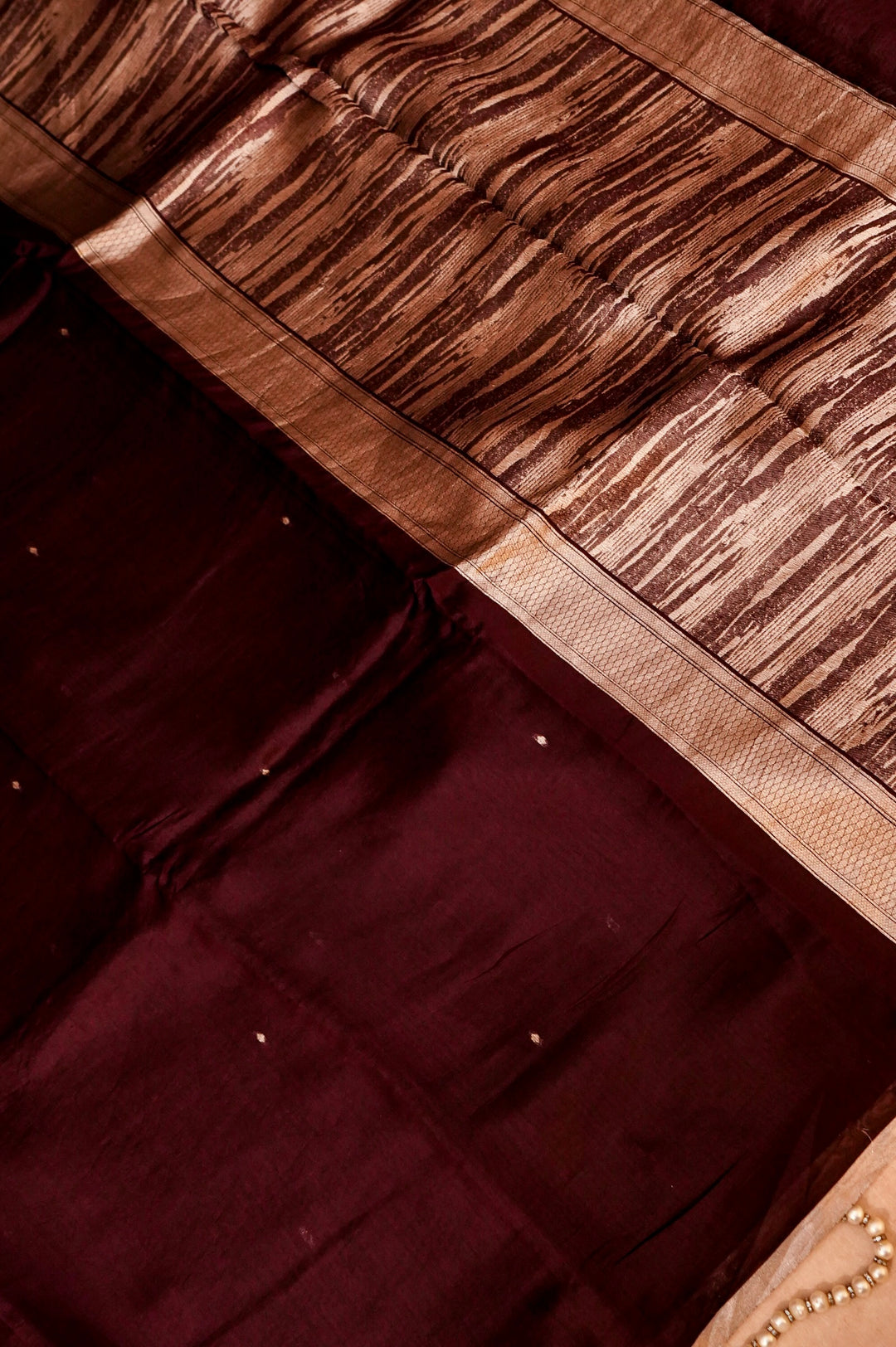 Earthy Royalty – Pure Banarasi Handloom Chiniya Silk Saree in Dark Brown