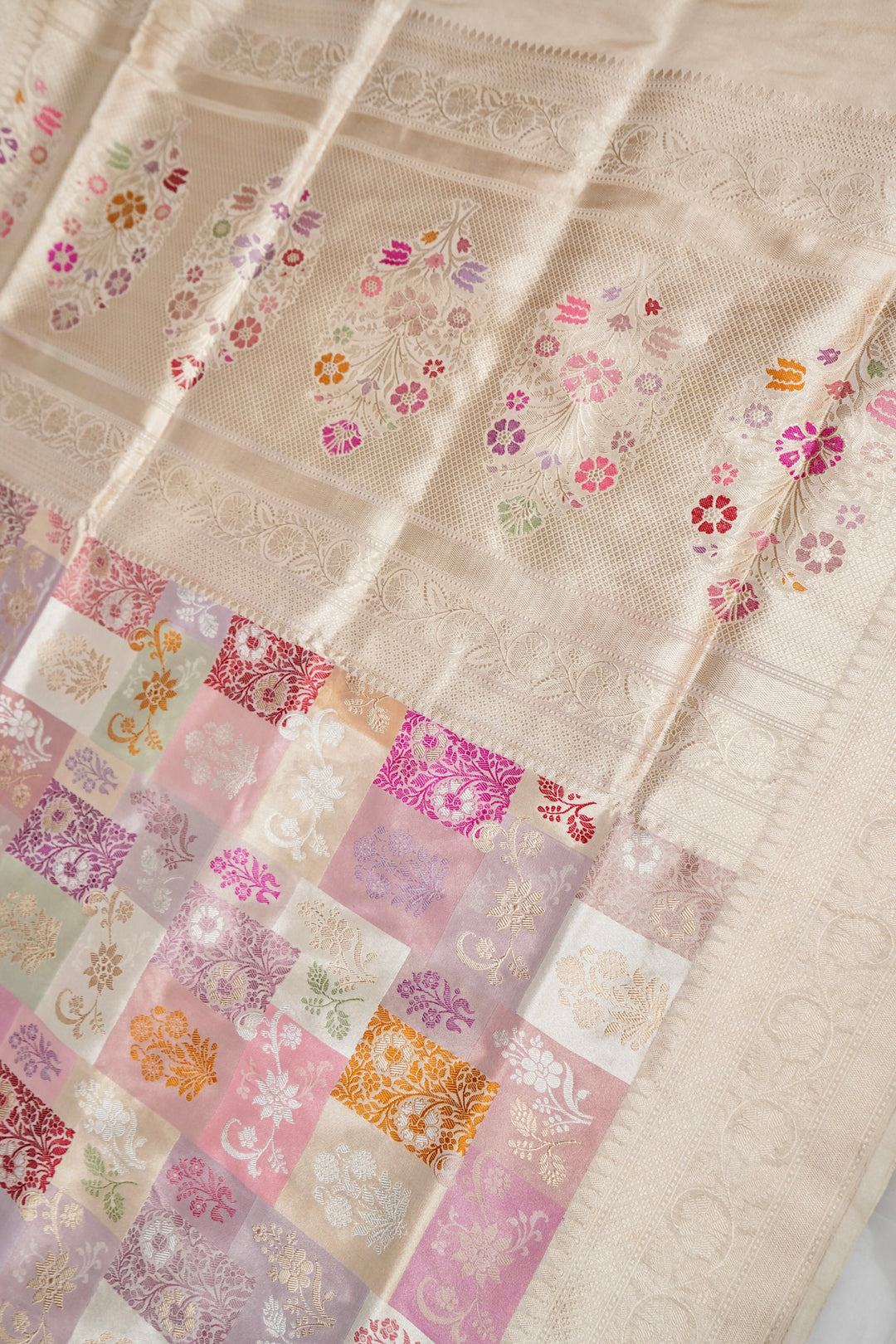 Handloom Banarasi Kadwa Pure Katan Silk Rangkaat Saree