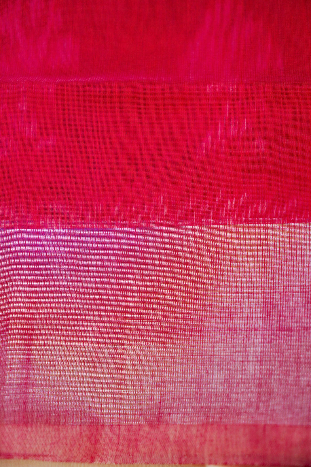Floral Mandala Meets Geometry on Magenta Banarasi Patola Cotton Silk Saree
