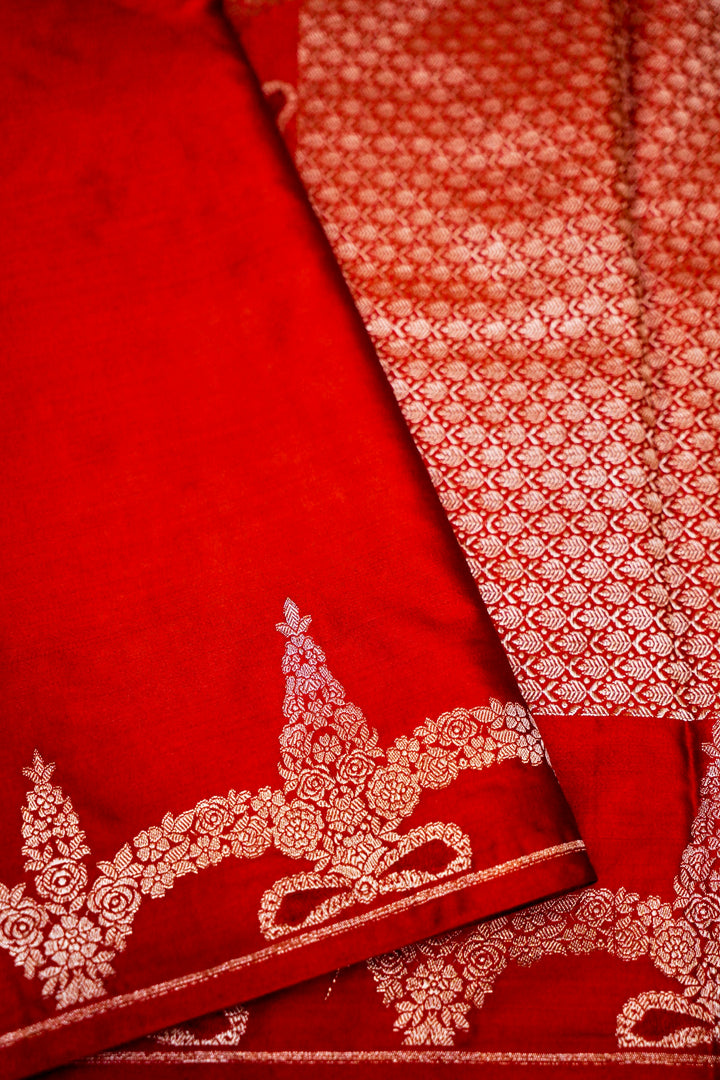 Bridal Grandeur in Maroon Mashru Silk Saree with Rich Zari Woven Border & Pallu