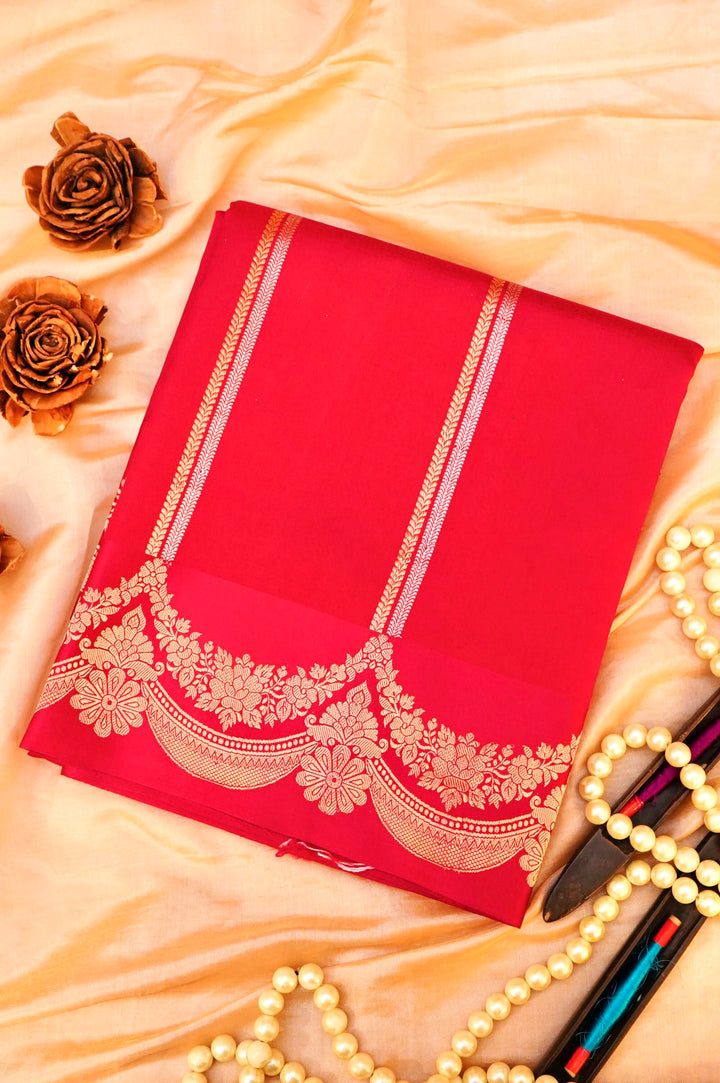Handwoven Banarasi Pink Pure Katan Silk Bridal Saree