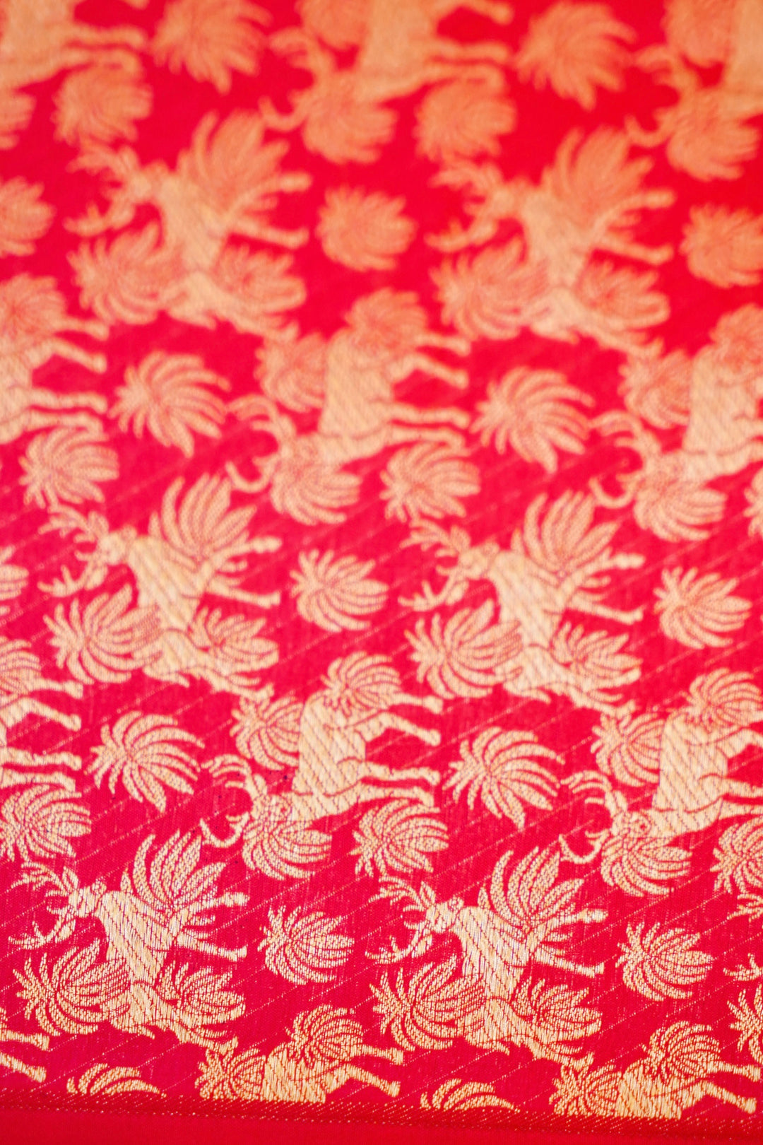 Regal Handwoven Pink Banarasi Pure Katan Silk Saree with Golden Zari Shikargah Border & Pallu