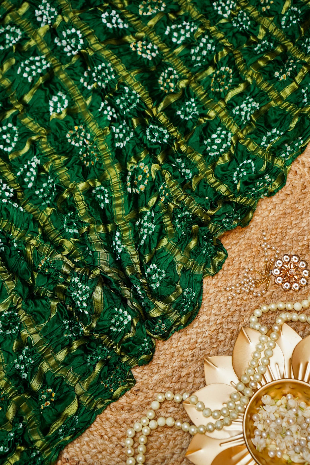 Emerald Grace Pure Modal Silk Gajji Dupatta View 1