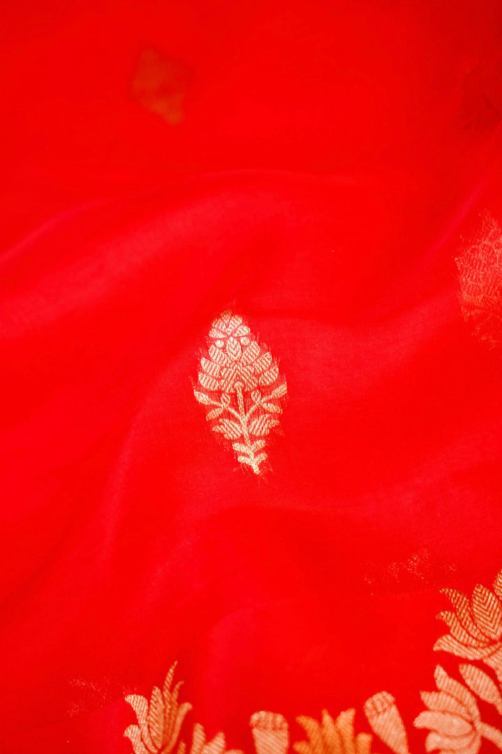 Royal Pink Bridal Sonaroopa Muslin Organza Wedding Wear Saree