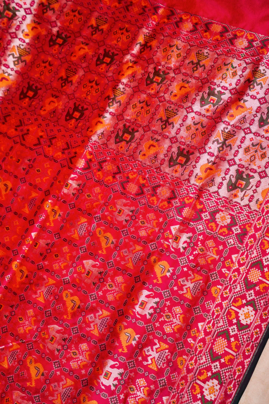 Regal Pink Handwoven Banarasi Katan Silk Patola Saree Bridal Elegance in Pure Tradition