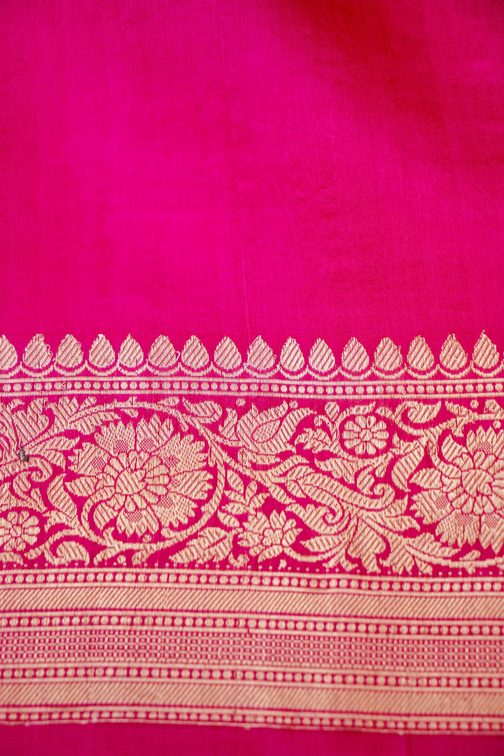 Hot Pink Chand Boora Sonakshi Sinha Inspired Banarasi Saree View 6