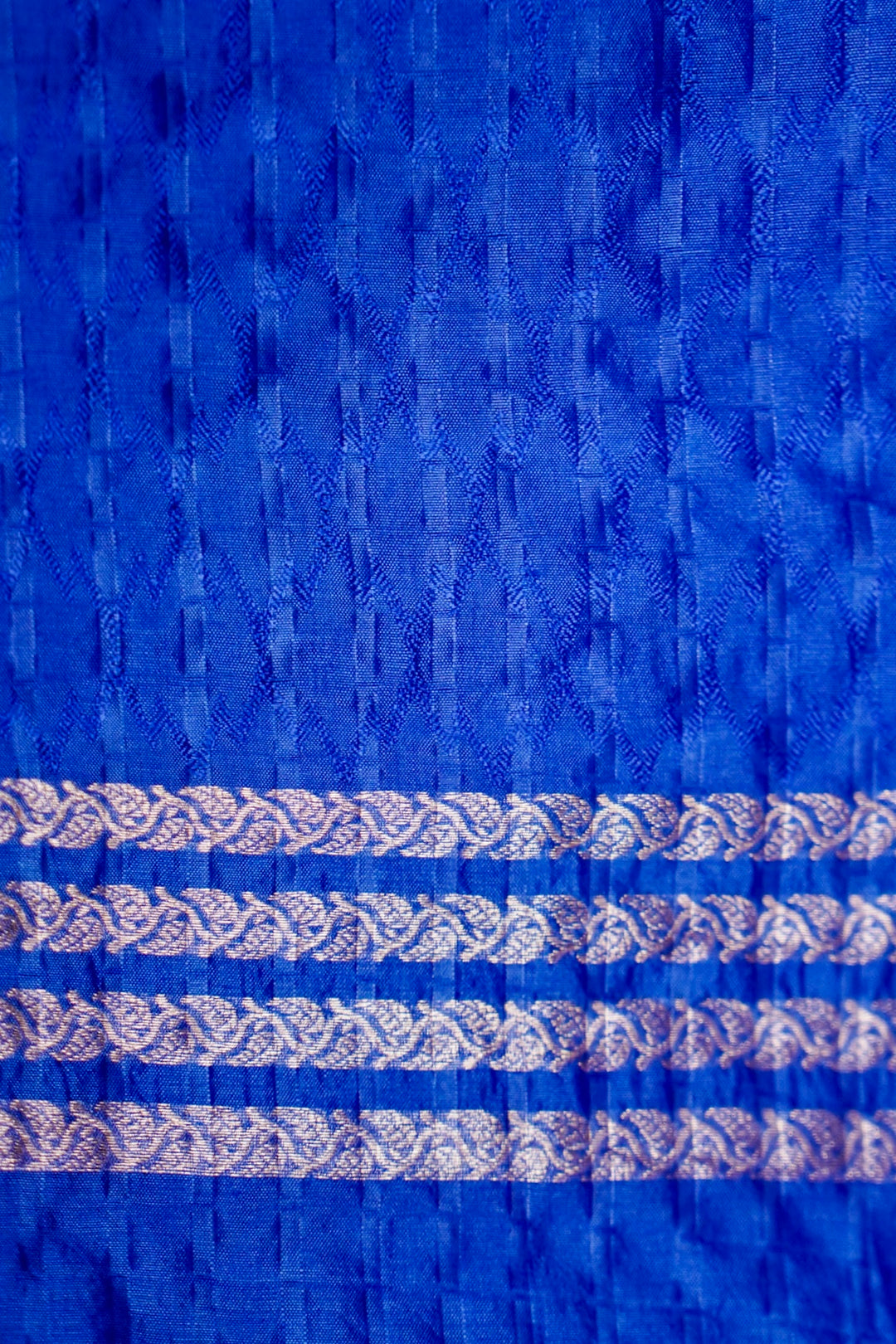 Royal Blue Crush Pure Katan Silk Banarasi Butidar Saree View 5