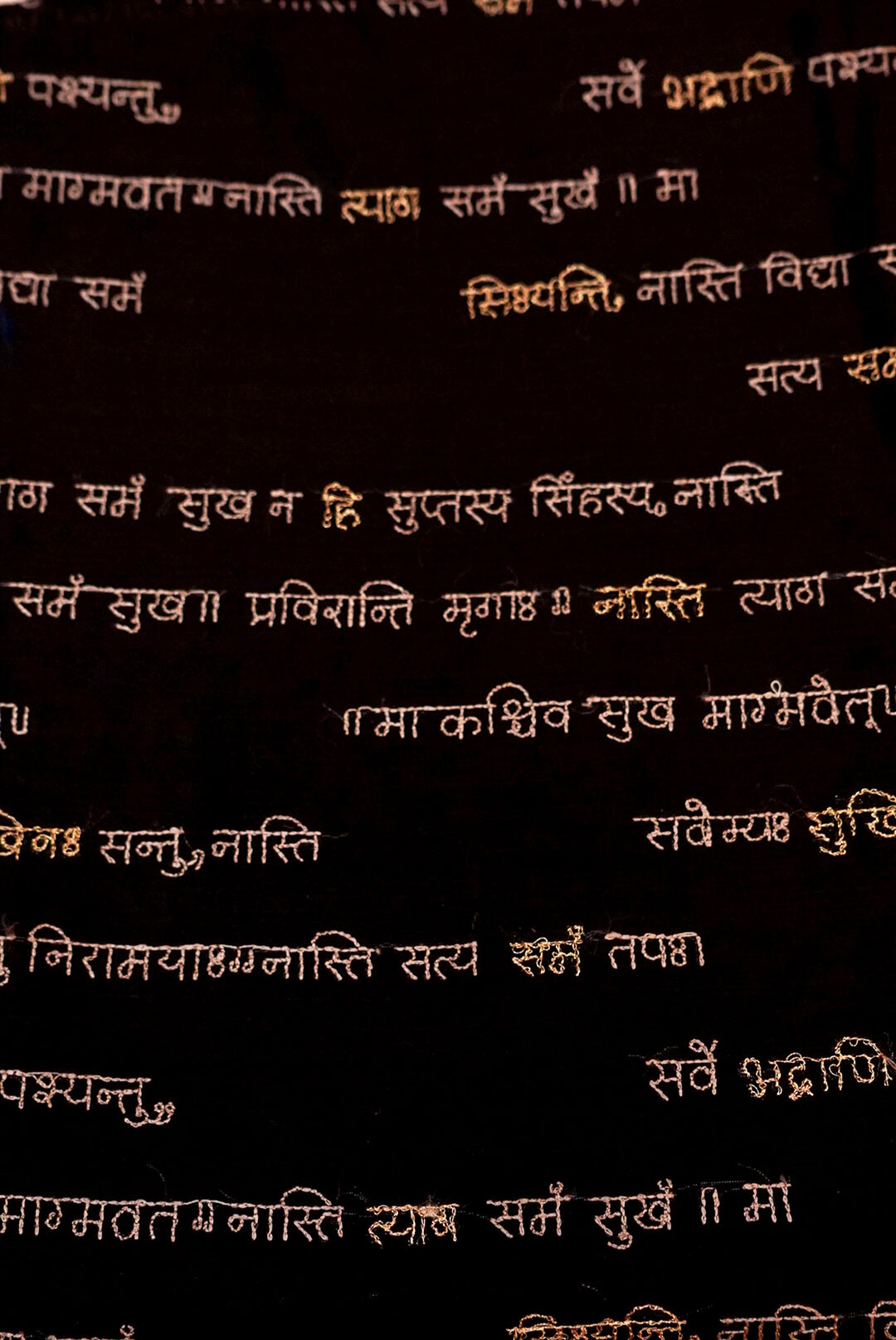 Black “Shanti Mantra” Pure Chanderi Silk Suit with Scalloped Dupatta
