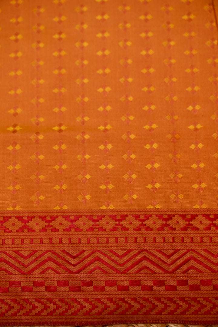 Mustard Yellow Handwoven Pure Banarasi Tanchoi Silk Saree