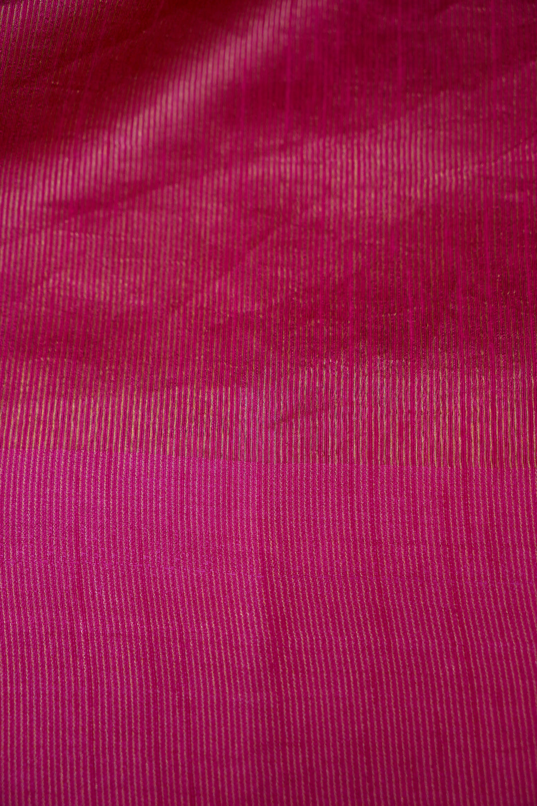 Bold Magenta Pink Raw Silk Tissue Saree with Zari Stripe Weave