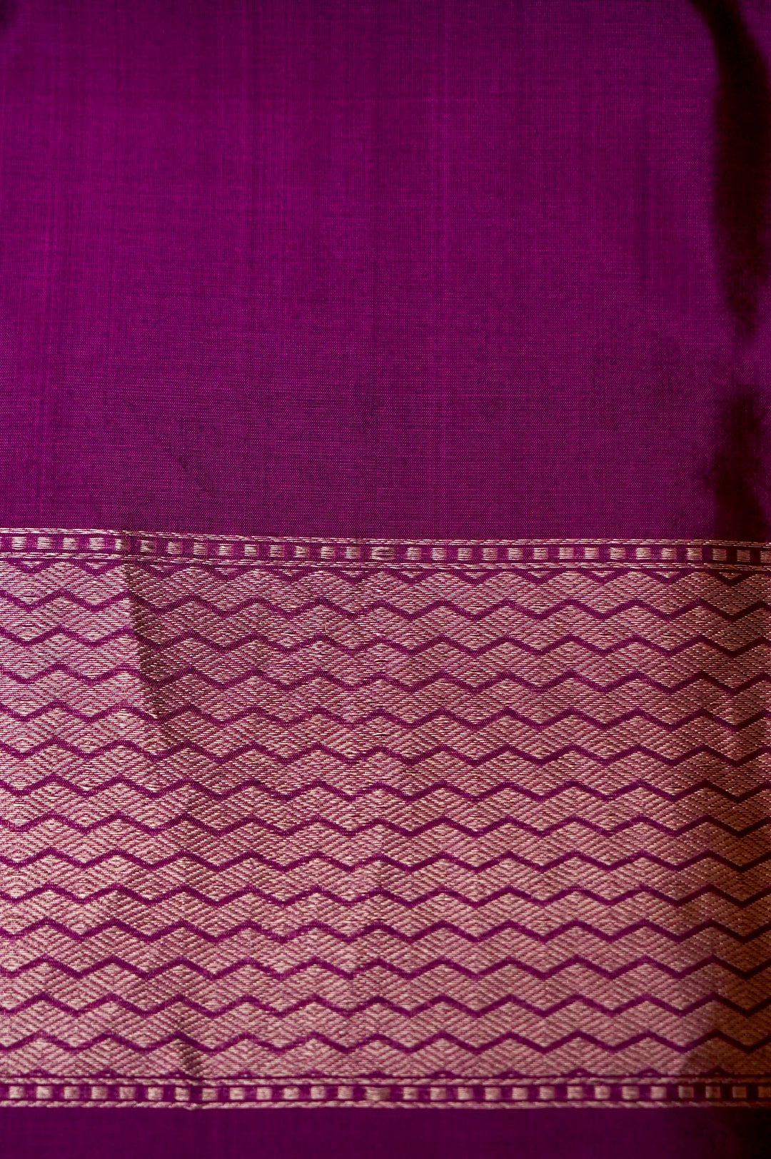 Elegant Purple Katan Silk Cord Set with Zari Woven Strip Neck Design View 5