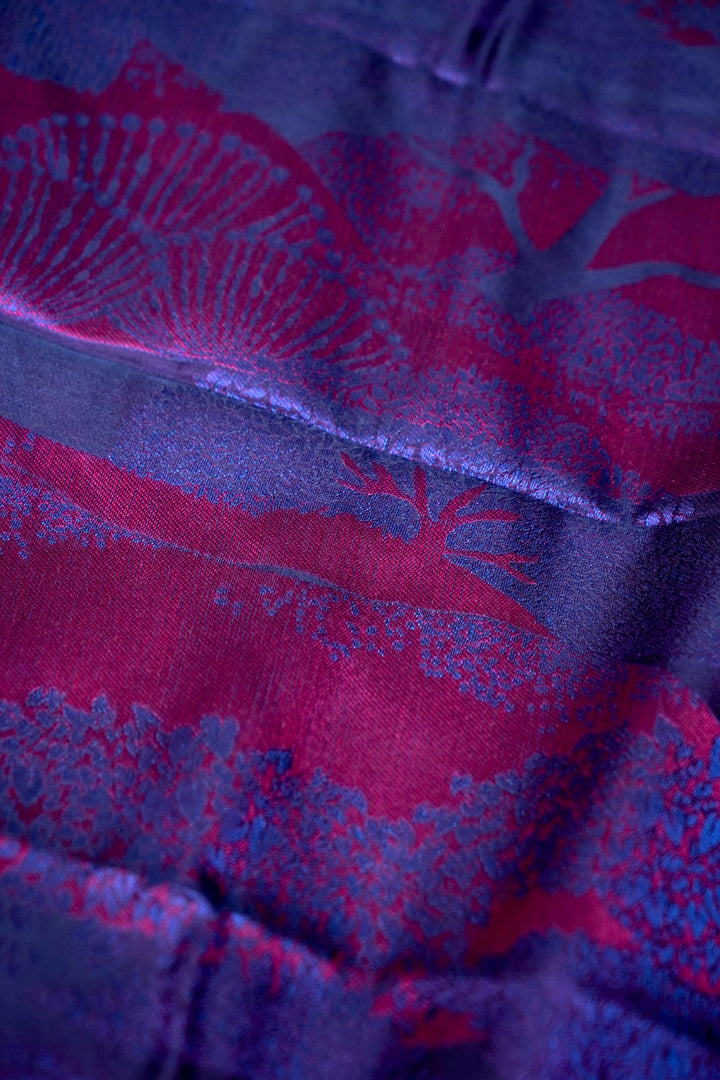 Purple Handwoven Pure Banarasi Tanchoi Silk Saree