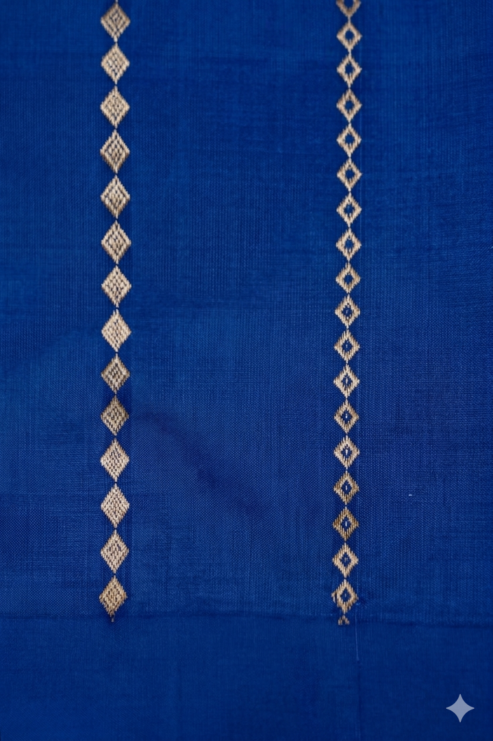 Priya Mani Inpired Royal Blue Handwoven Banarasi Pure Puna Silk Saree with Zari Nandi Motif